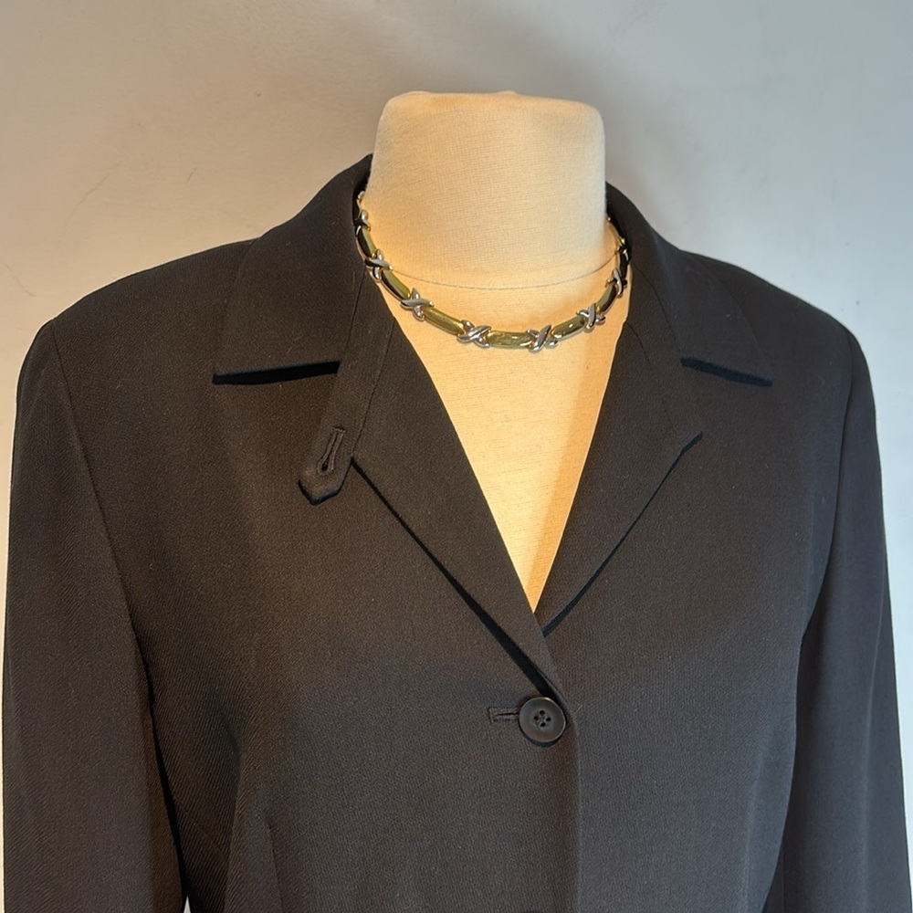 Vintage 90’s Emanuel Ungaro 100% wool black women’s blazer size 10 - Picture 3 of 11